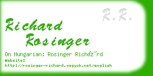 richard rosinger business card